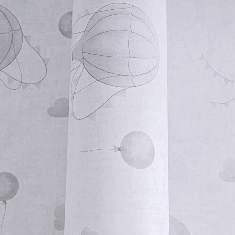 Kindertapete Heißluftballons Grau Luftballons Wolken Vliestapete für Jungen (770772)