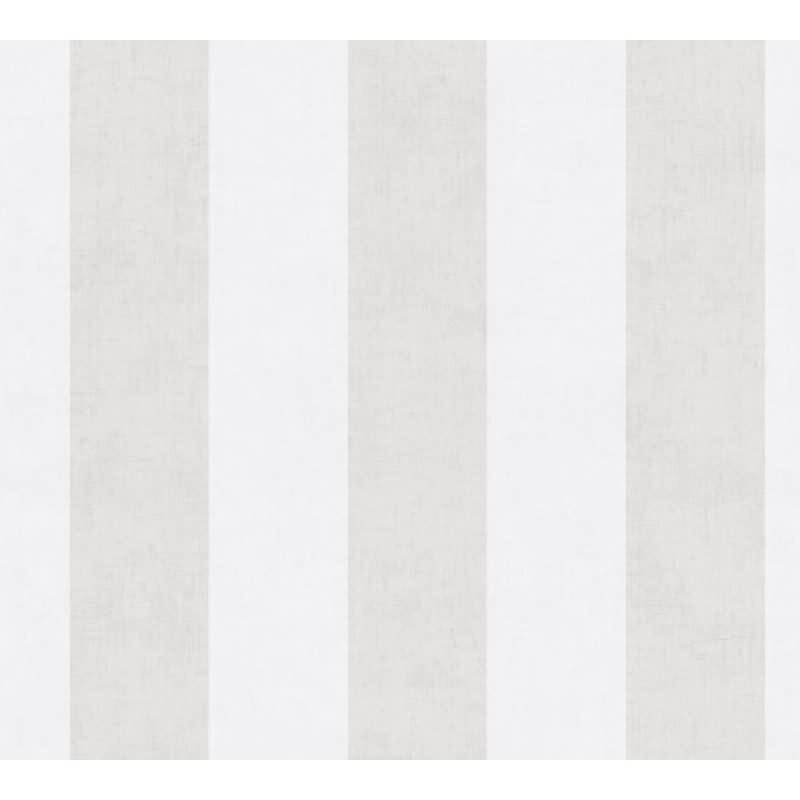 Tapete Kinderzimmer Streifentapete Beige Weiß Klassische Vliestapete mit Streifenmuster (770781)