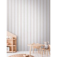 Tapete Kinderzimmer Streifentapete Beige Wei&szlig;...
