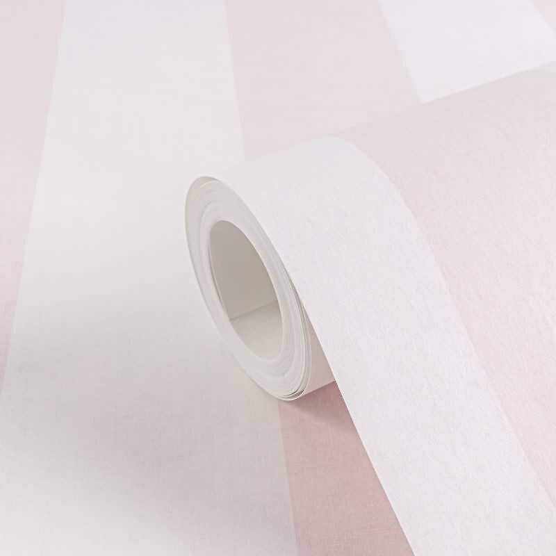 Tapete Kinderzimmer Mädchen Streifentapete Rosa Weiß Zarte Vliestapete mit Streifenmuster (770782)