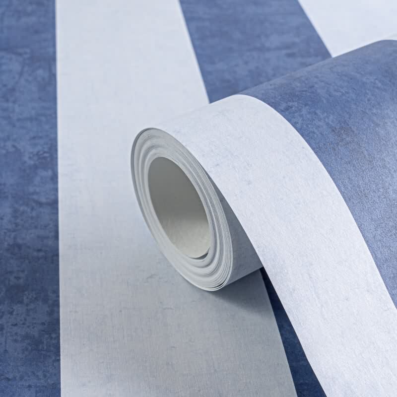 Vliestapete Kinderzimmer Jungen Streifentapete Blau mit kräftigen Streifen Maritimer Look (770785)