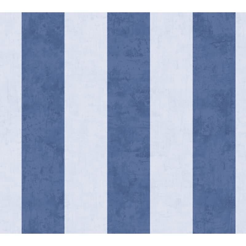 Vliestapete Kinderzimmer Jungen Streifentapete Blau mit kräftigen Streifen Maritimer Look (770785)