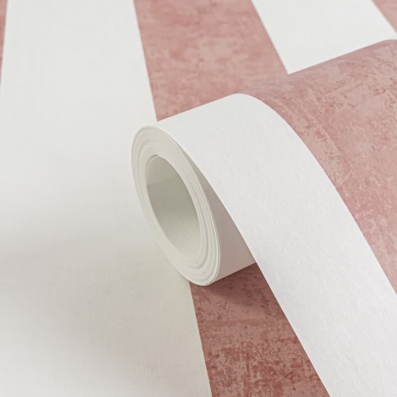 Kinderzimmer Streifentapete Rot Creme Vliestapete mit breiten Streifen Klassischer Look (770786)