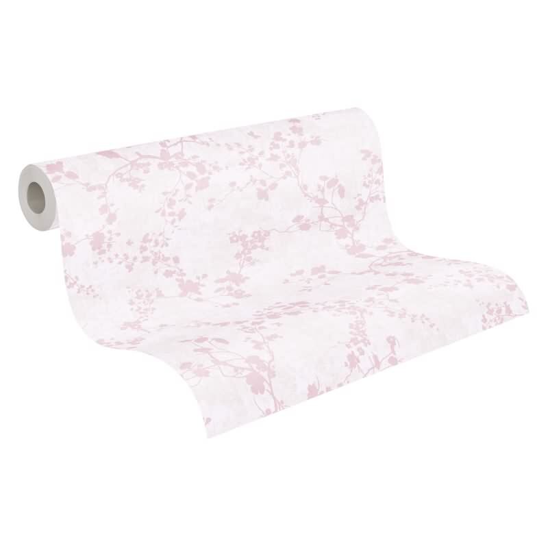 Florale Mustertapete Rosa Weiß Kinderzimmer Landhaus Blumentapete verspielt Vliestapete (770791)