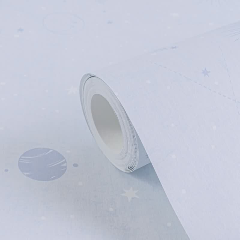 Weltall Tapete Hellblau Kindertapete mit Planeten Sternen Weltraum Kinderzimmer Vliestapete Jungen (771312)