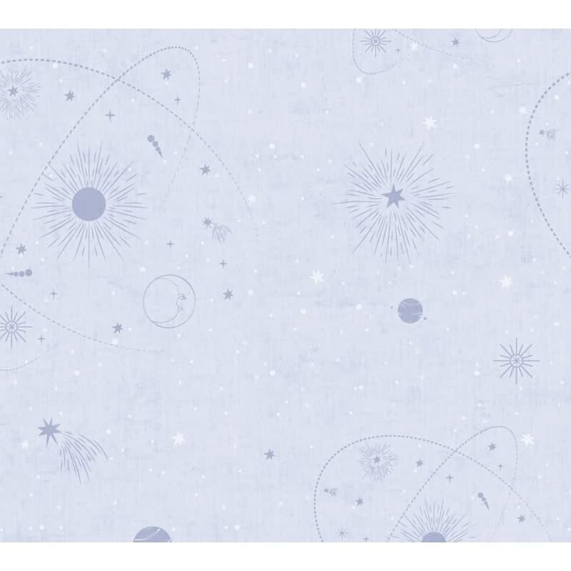 Weltall Tapete Hellblau Kindertapete mit Planeten Sternen Weltraum Kinderzimmer Vliestapete Jungen (771312)