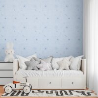 Weltall Tapete Hellblau Kindertapete mit Planeten Sternen...