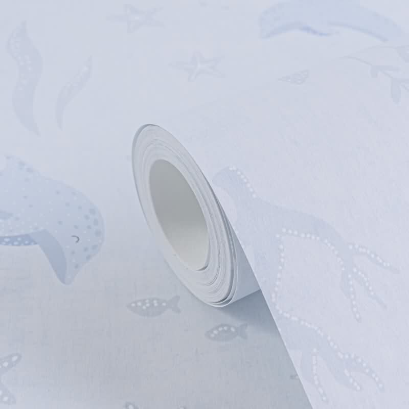 DelfinTapete Hellblau Kindertapete mit Meeresmotiven Unterwasser Vliestapete Kinderzimmer (771321)