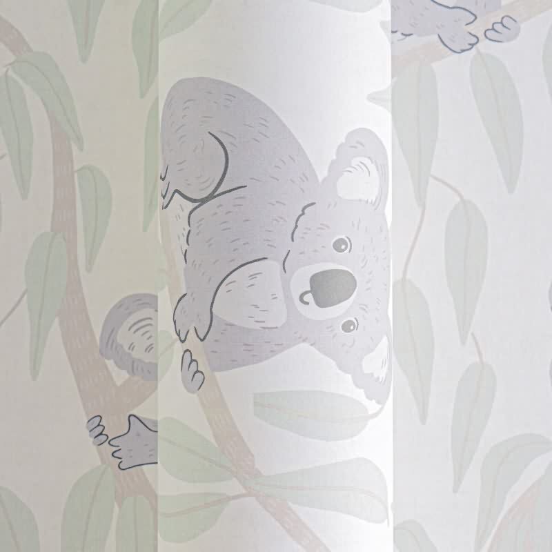 Koala-Tapete Beige Grün Kindertapete mit Koalas auf Bäumen Vliestapete Kinderzimmer (771341)