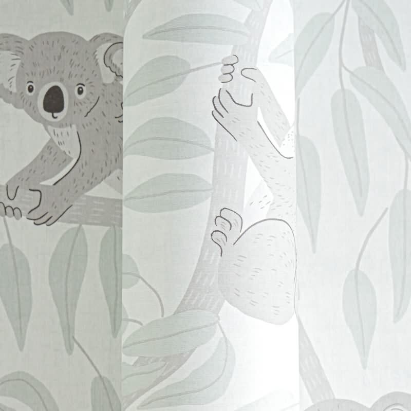 Kinderzimmer Tapete Koala Grau Grün Kindertapete mit Koalas und Ästen Vliestapete Kinderzimmer (771342)