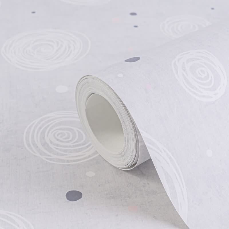 Kreis-Mustertapete Mädchen Kinderzimmer Grau Rosa Weiß Vliestapete modern verspielt Kindertapete (771391)