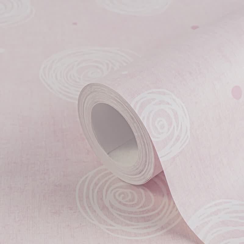 Kreis-Mustertapete Kinderzimmer Rosa Weiß Vliestapete verspielt modern Kindertapete Mädchen (771392)