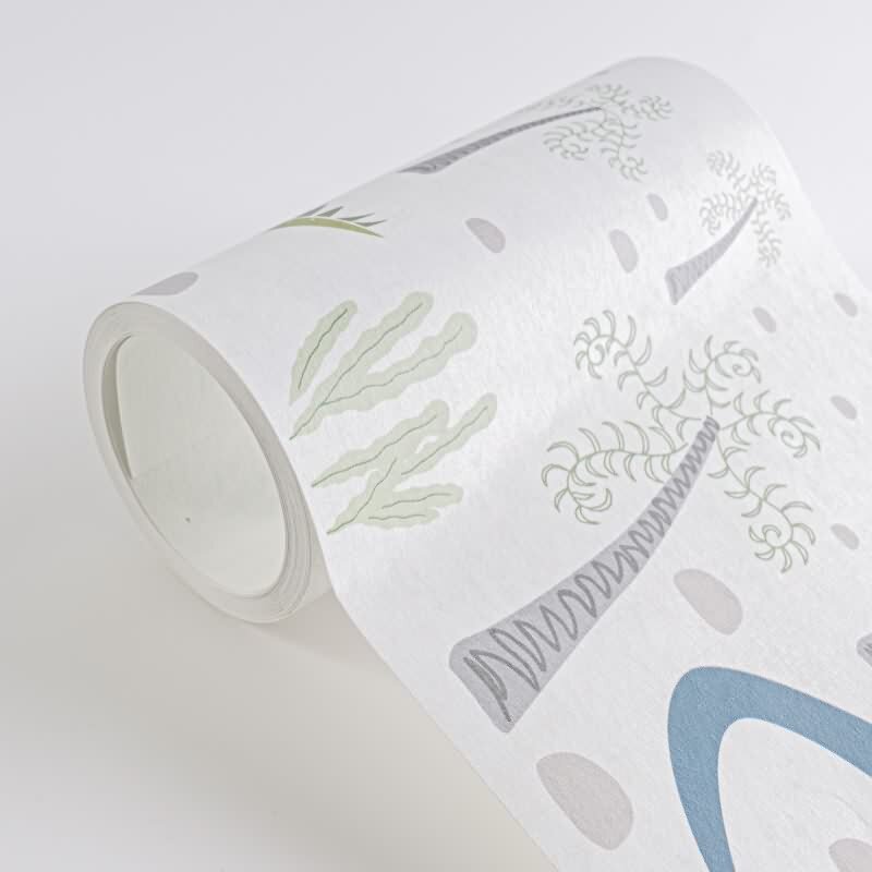 Dino Bordüre Kinderzimmer Beige Grün Blau Kindertapete Dinosaurier Vliestapete mit Vulkan (771411)