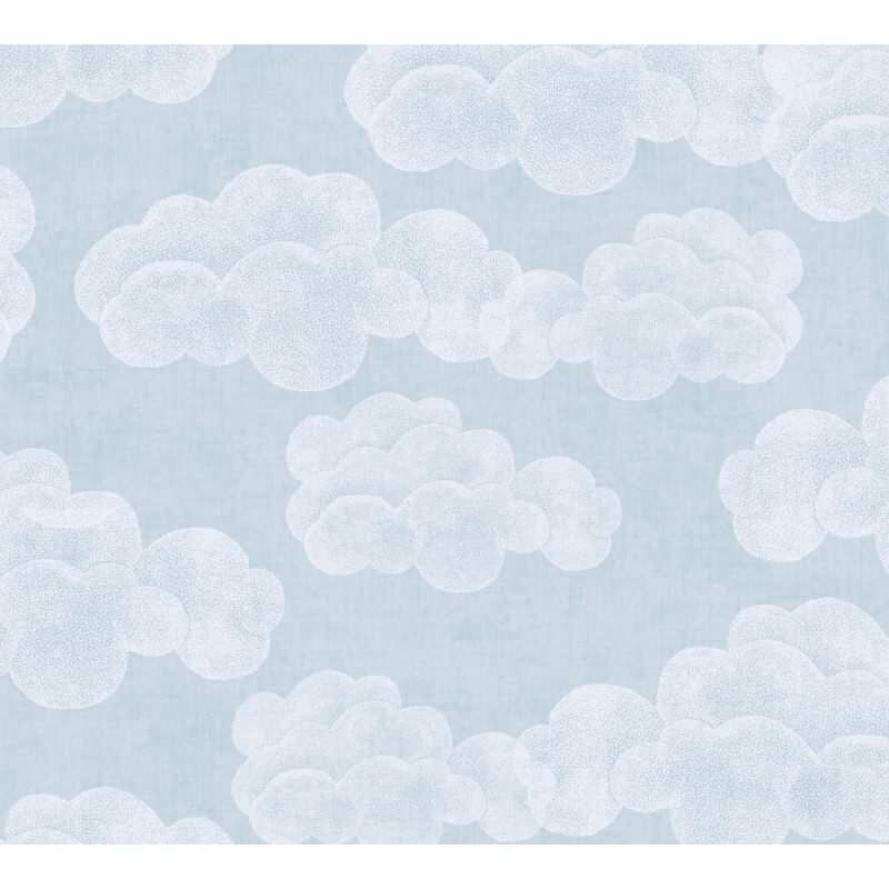 Wolken-Tapete Hellblau Weiß Kinderzimmer Tapete mit Himmelsmotiv Jungen Vliestapete (771431)