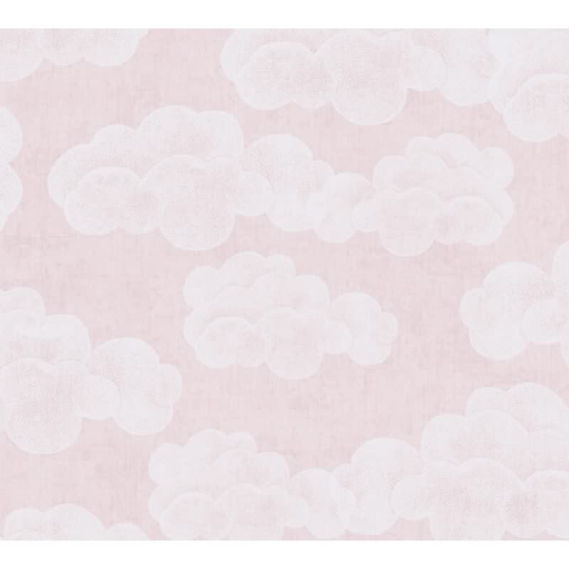 Wolken Tapete Rosa Weiß Kinderzimmer Mädchen Kindertapete mit Himmelsmotiv Vliestapete (771432)