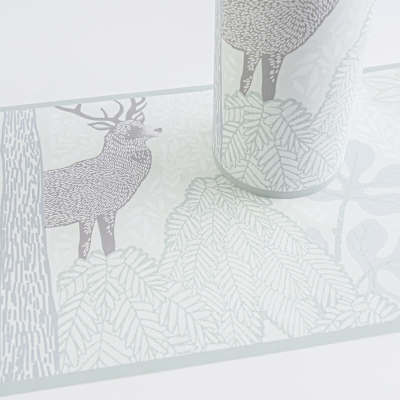 Tapetenborte Waldtiere in Grün Grau Tiermotiv Bordüre mit Bär Hirsch Vliestapete Kinderzimmer (771751)