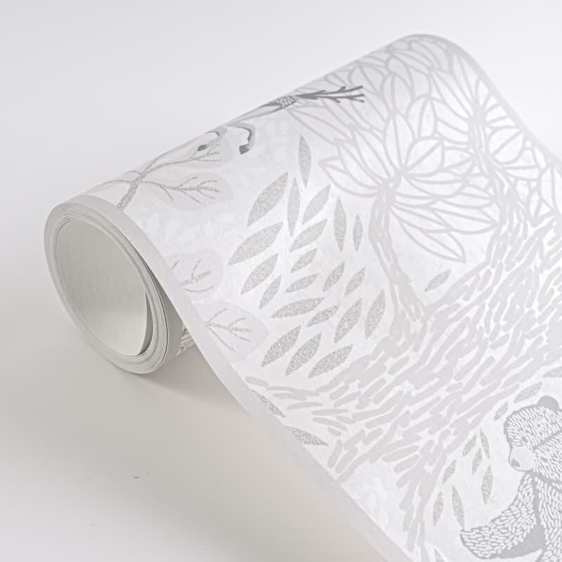 Bordüre Waldtiere in Beige Rosa Tiermotiv Tapetenborte mit Bär Reh Vliestapete Kinderzimmer (771752)