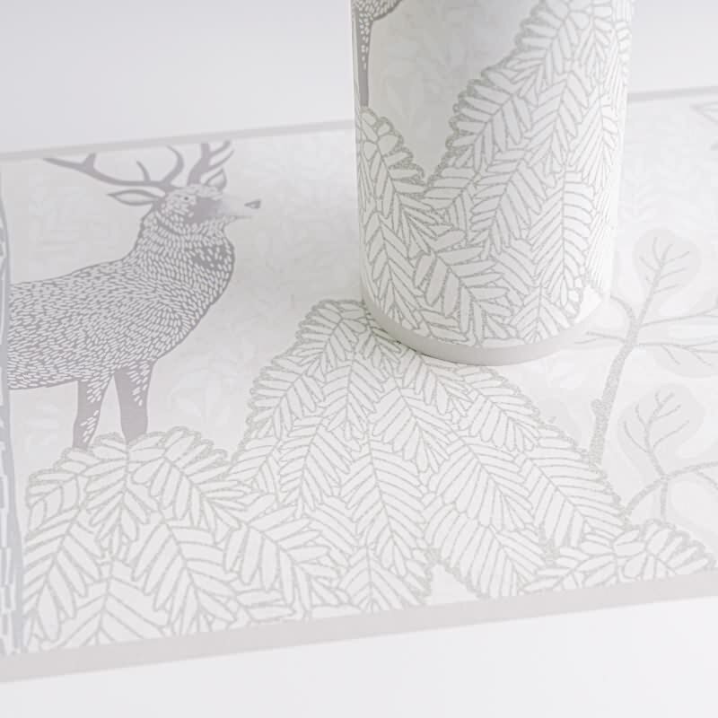 Bordüre Waldtiere in Beige Rosa Tiermotiv Tapetenborte mit Bär Reh Vliestapete Kinderzimmer (771752)