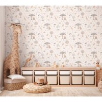 Kinderzimmer Tapete Sfarie Tiere Beige Vliestapete mit...