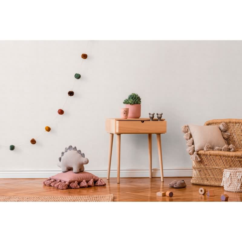 Uni-Tapete Kinderzimmer Creme Einfarbige Tapete modern Vliestapete (771782)