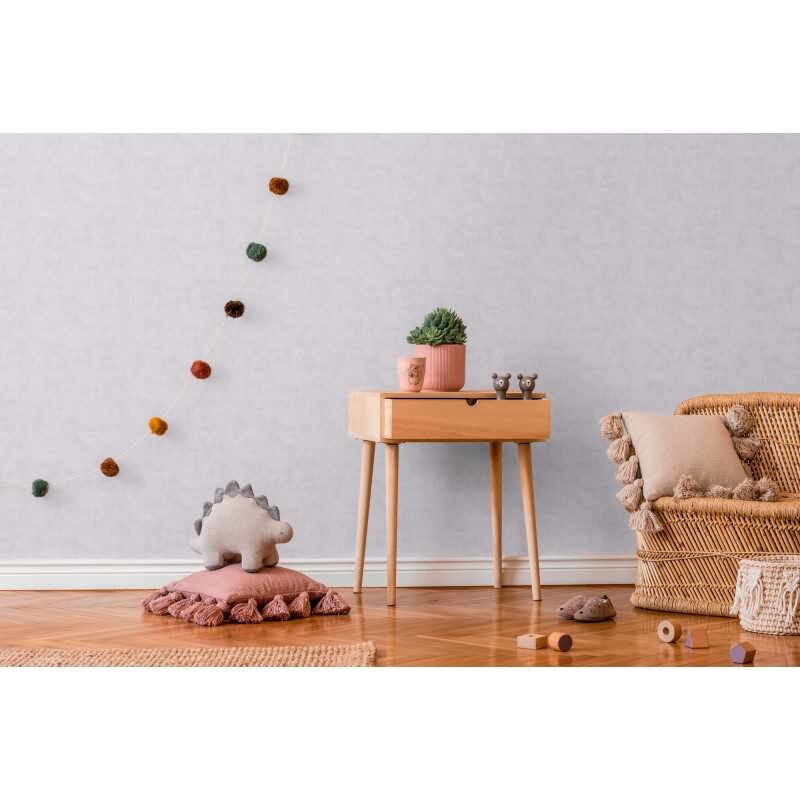 Vliestapete Hellgrau Kinderzimmer Einfarbige Tapete modern Kindertapete (771783)