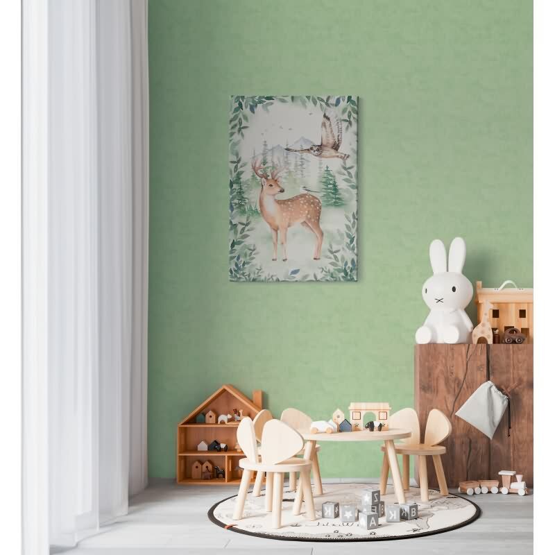 Tapete Kinderzimmer Hellgrün Jungen Kindertapete Einfarbige Vliestapete matt (771788)