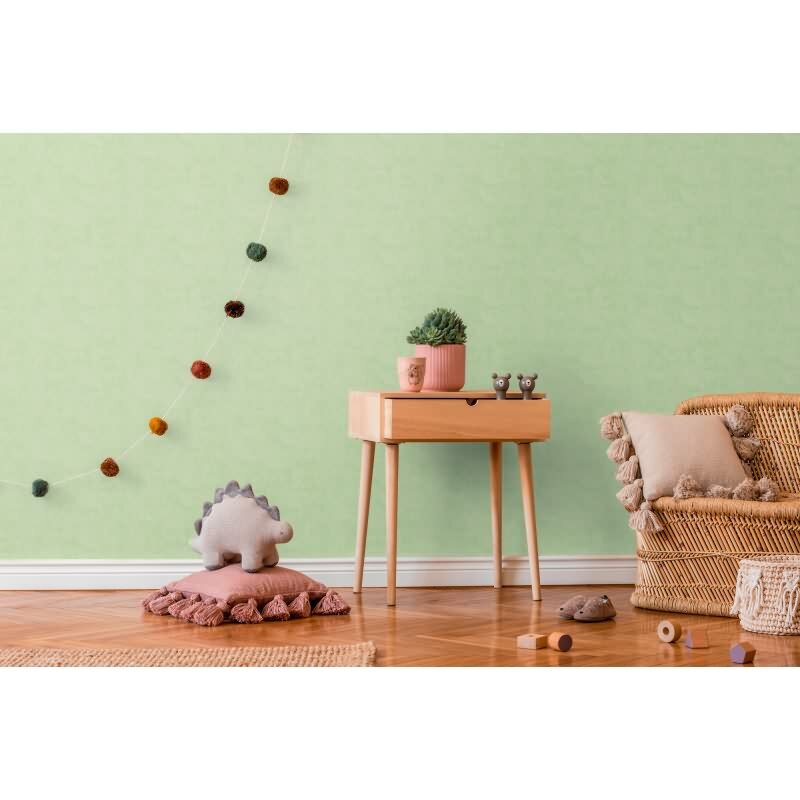 Tapete Kinderzimmer Hellgrün Jungen Kindertapete Einfarbige Vliestapete matt (771788)