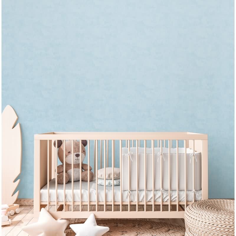 Jungenzimmer Tapete Hellblau Einfarbige Unitapete Kinderzimmer Vliestapete matt (771789)