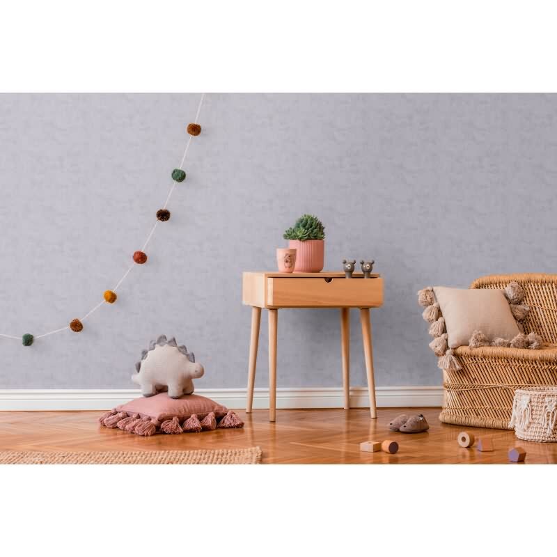 Kinderzimmer Tapete Grau Einfarbige Unitapete Vliestapete modern (771796)