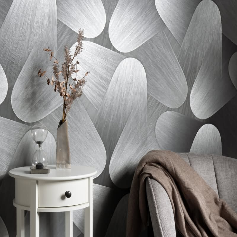 Tapete Grau, Silber, Erismann Vliestapete (1042329)