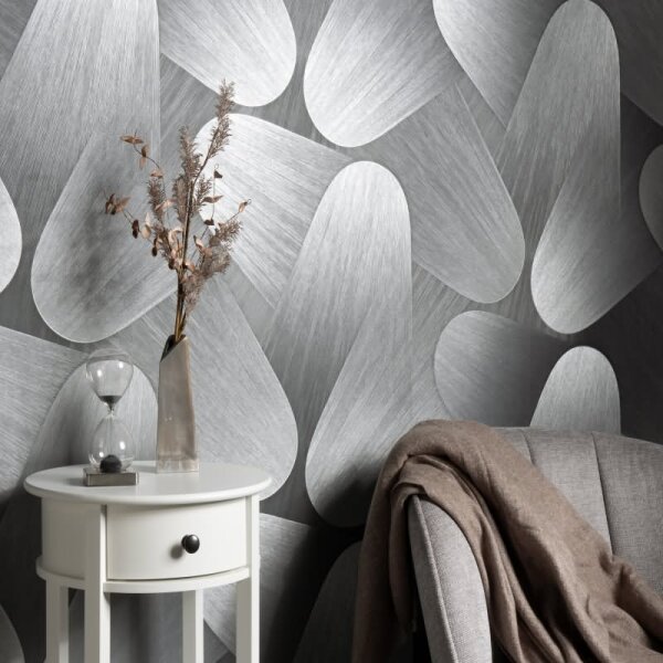 Tapete Grau, Silber, Erismann Vliestapete (1042329)