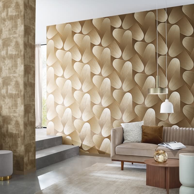 Tapete Gold, Kupfer, Erismann Vliestapete (1042330)