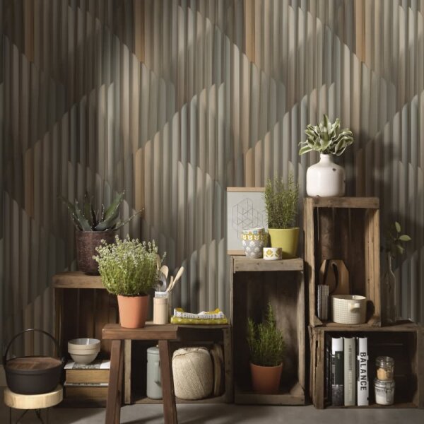 Tapete Gold, Kupfer, Erismann Vliestapete (1047115)