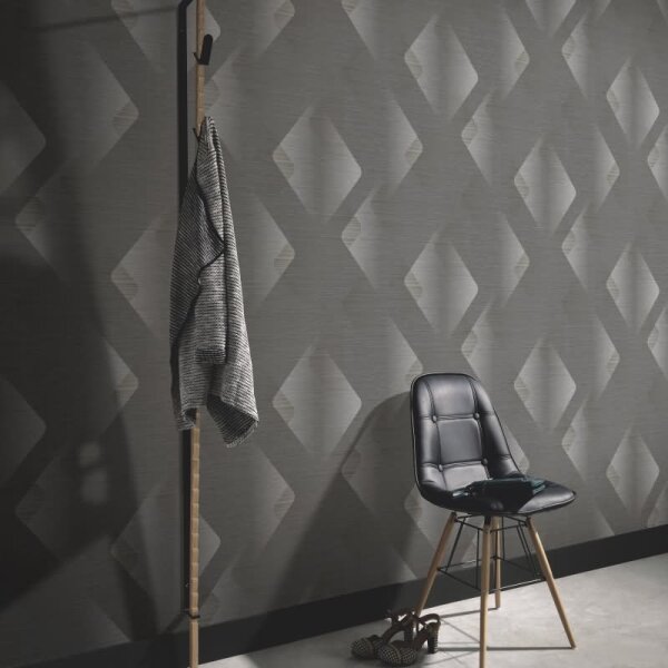 Tapete Grau, Silber, Erismann Vliestapete (1047947)