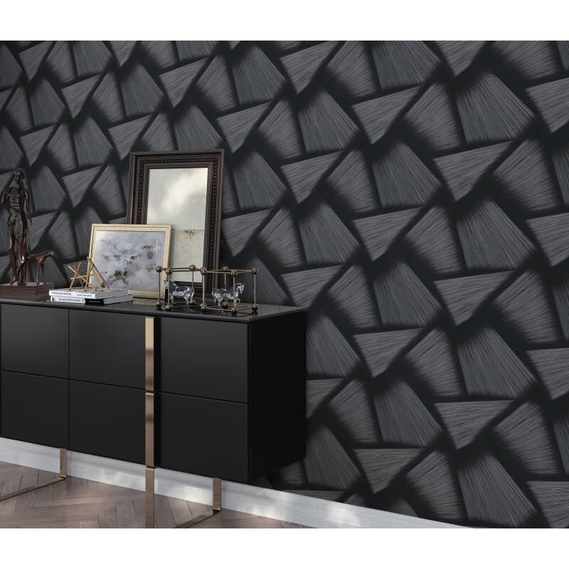 Tapete Schwarz, Anthrazit, Erismann Vliestapete (1040115)