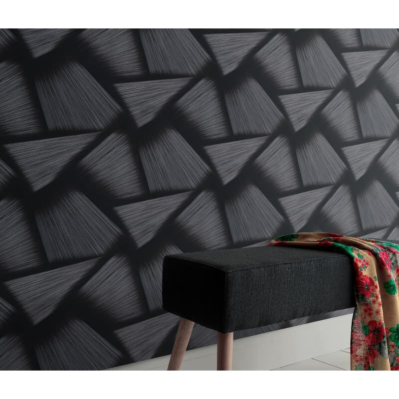 Tapete Schwarz, Anthrazit, Erismann Vliestapete (1040115)