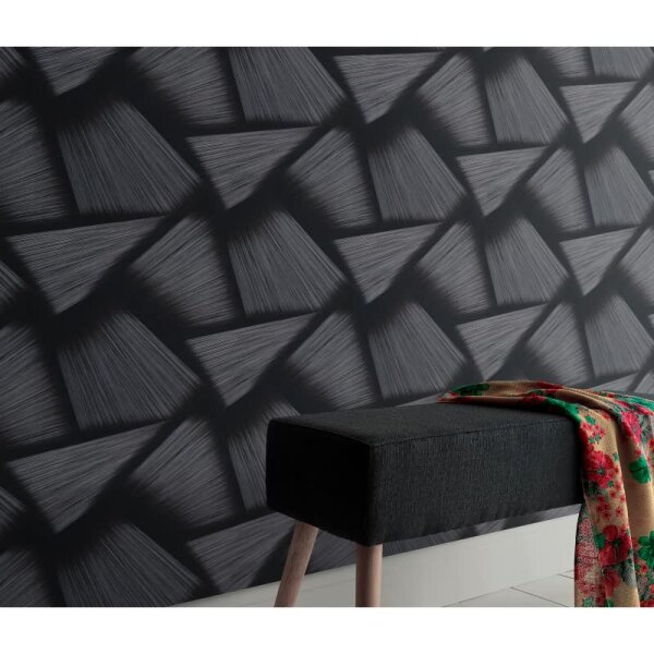 Tapete Schwarz, Anthrazit, Erismann Vliestapete (1040115)