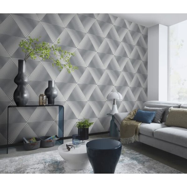 Tapete Grau, Silber, Erismann Vliestapete (1040410)