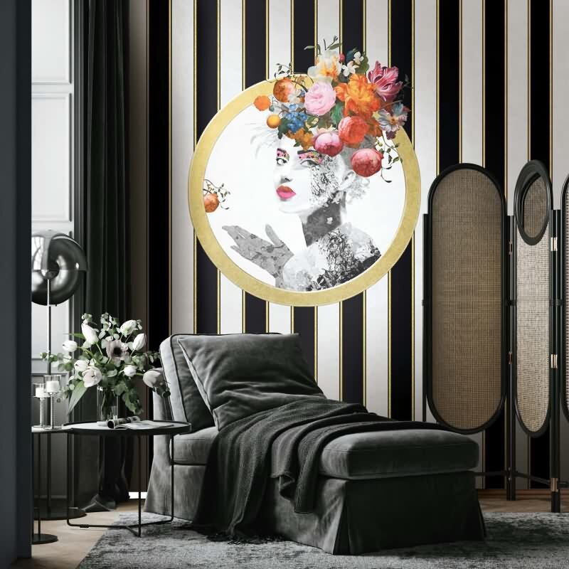 Vliestapete Streifen, Gesicht Streifen Klassisch, Romantisch matt in Schwarz für Wohnzimmer, Schlafzimmer (35601)