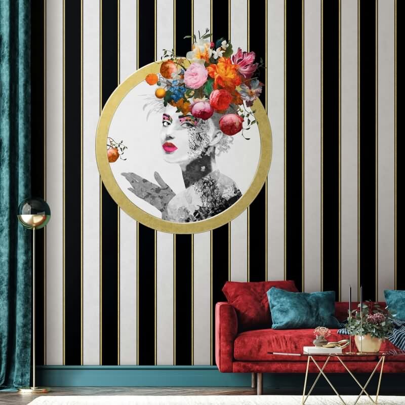 Vliestapete Streifen, Gesicht Streifen Klassisch, Romantisch matt in Schwarz für Wohnzimmer, Schlafzimmer (35601)