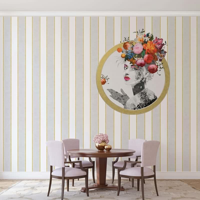 Vliestapete Streifen, Gesicht Streifen Klassisch, Romantisch matt in Weiß für Wohnzimmer, Schlafzimmer (35602)