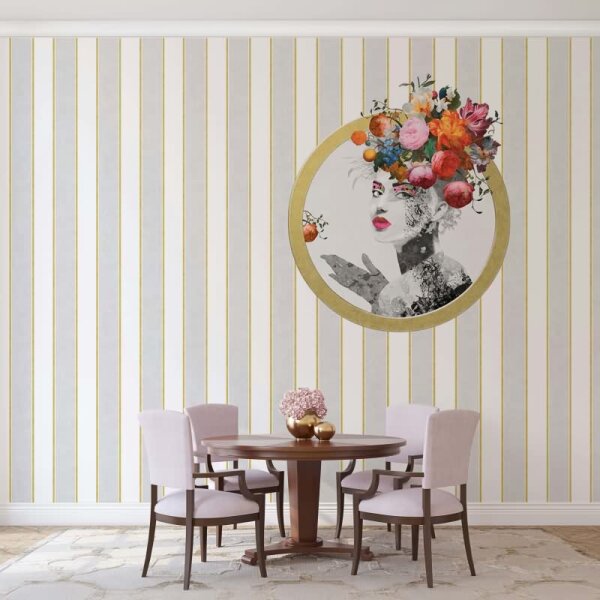 Vliestapete Blockstreifen, Streifen Streifen Klassisch matt in Weiß für Wohnzimmer, Schlafzimmer, Büro (35605)