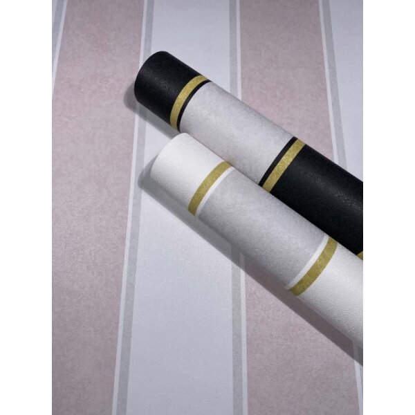 Vliestapete Blockstreifen, Streifen Streifen Klassisch matt in Weiß für Wohnzimmer, Schlafzimmer, Büro (35605)