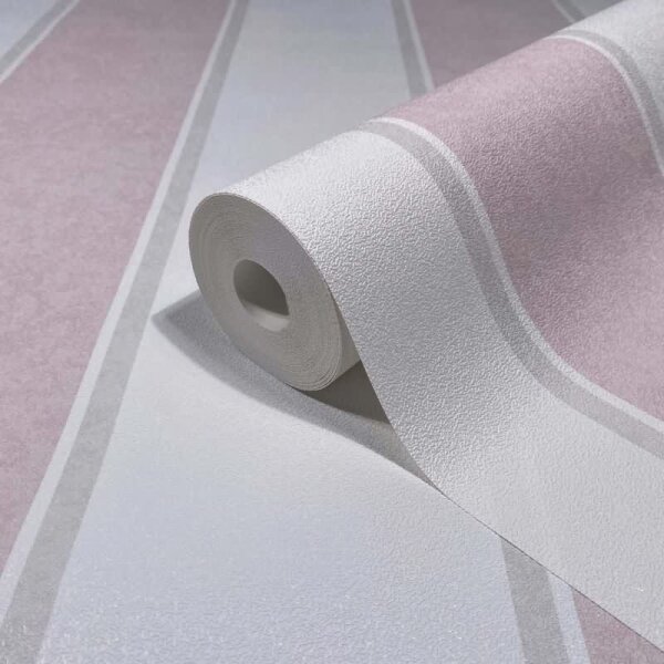 Vliestapete Blockstreifen, Streifen Streifen Klassisch matt in Weiß für Wohnzimmer, Schlafzimmer, Büro (35606)