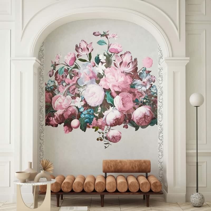 Vliestapete Blumenmotiv Floral Klassisch, Romantisch matt in Grau für Wohnzimmer, Schlafzimmer (35608)