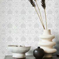 Vliestapete Kronen, Rauten Grafisch Designer matt in Grau...