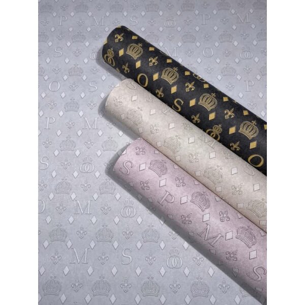 Vliestapete Kronen, Rauten Grafisch Designer matt in Beige für Wohnzimmer, Schlafzimmer (35611)