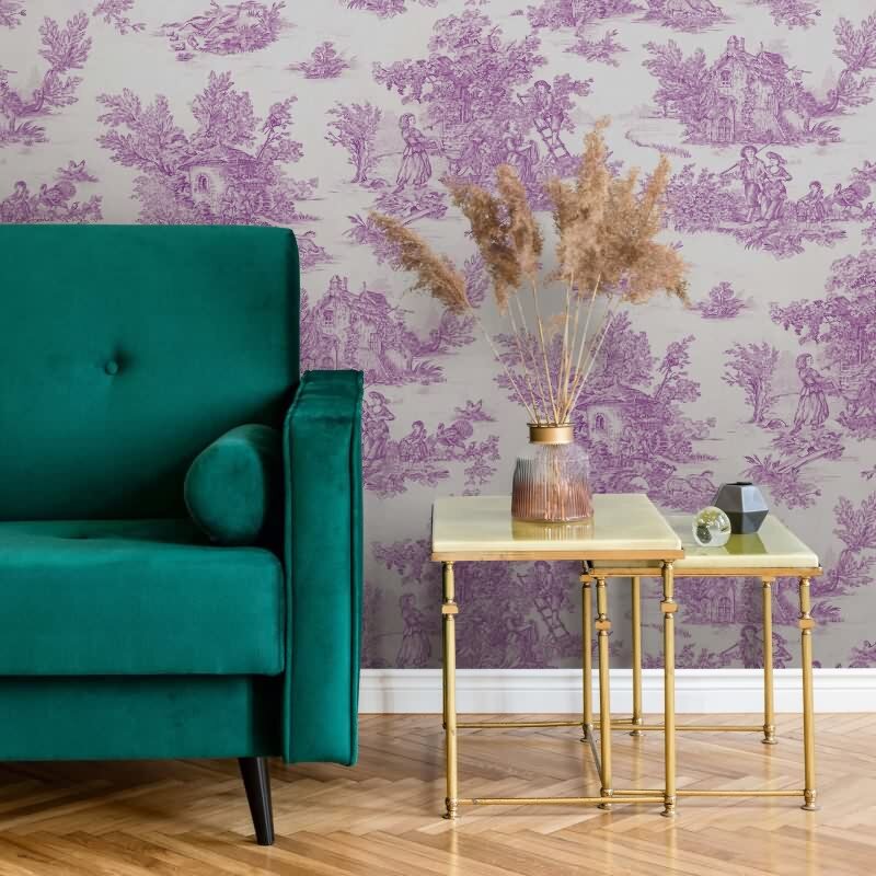 Vliestapete Landschaft, Menschen Grafisch Klassisch matt in Grau für Wohnzimmer, Schlafzimmer, Büro (35626)