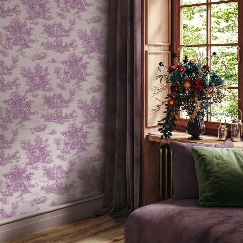 Vliestapete Landschaft, Menschen Grafisch Klassisch matt in Grau für Wohnzimmer, Schlafzimmer, Büro (35626)