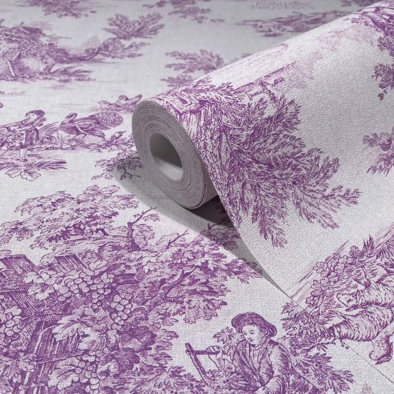 Vliestapete Landschaft, Menschen Grafisch Klassisch matt in Grau für Wohnzimmer, Schlafzimmer, Büro (35626)